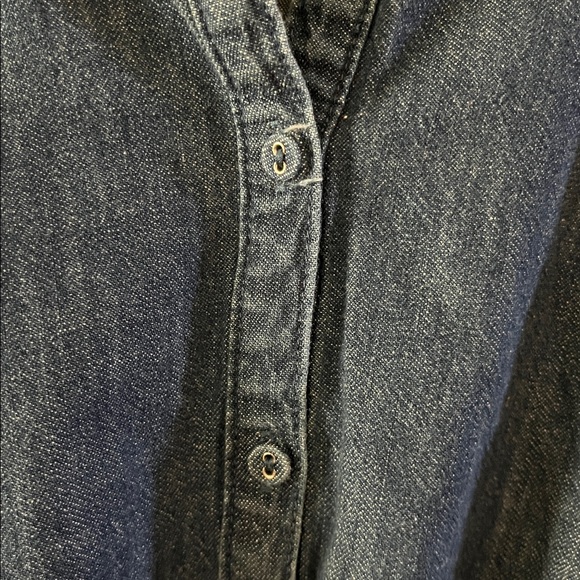 Free Assembly Functional Drawstring Ruffle-Detail Denim Dress - Picture 3 of 4